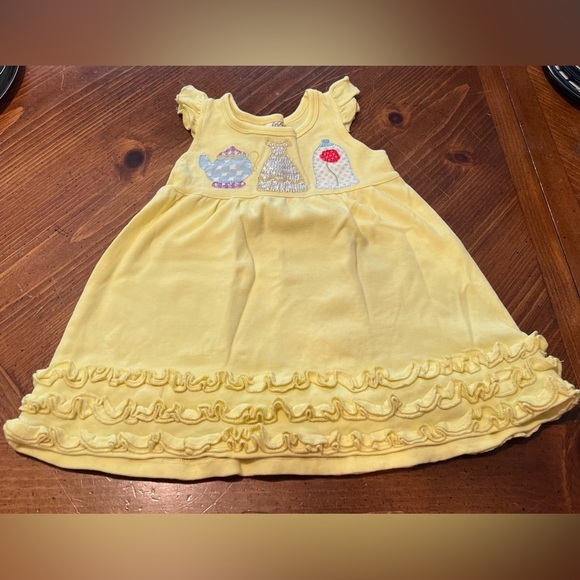 Beauty & the Beast Themed ARB Blanks Yellow Ruffle Dress Size 18 Months - EUC! - Picture 1 of 8